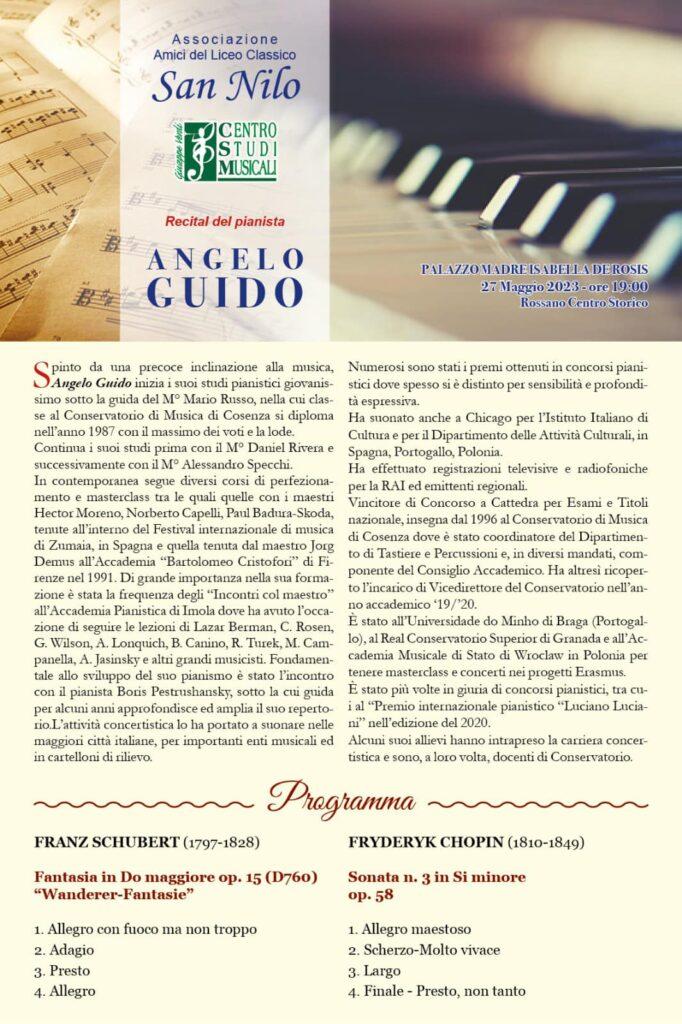 Recital Angelo Guido - Locandina